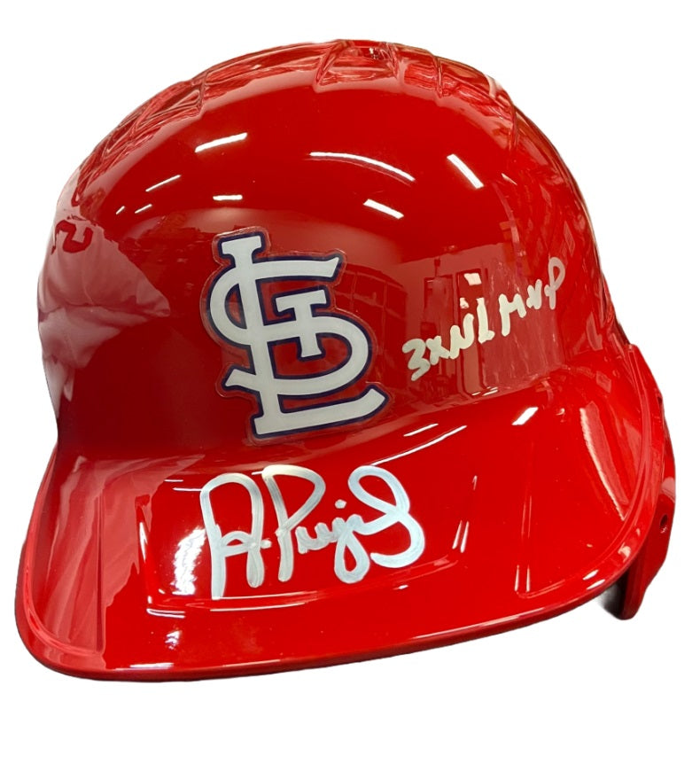 Albert Pujols Autographed "3x NL MVP" Batting Helmet