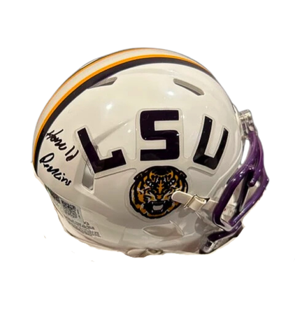 autographed iowa football helmet Harold Perkins Jr. Autographed LSU White Mini Football Helmet – Legends Memorabilia Collection