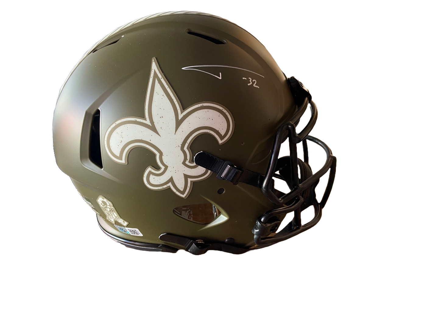 Tyrann Mathieu Autographed Saints Authentic Salute to Service Full Size Football Helmet