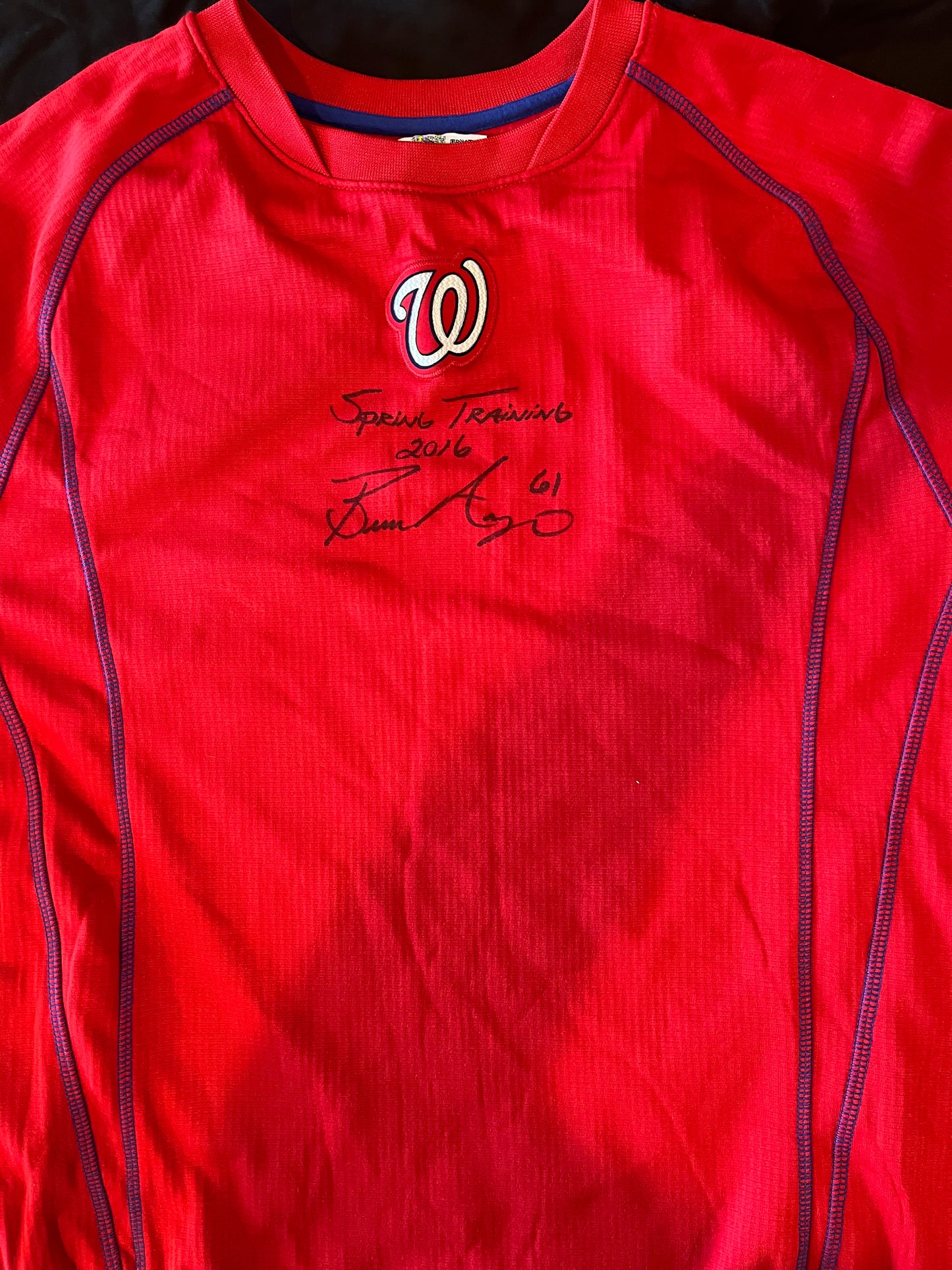 Bronson Arroyo Autographed Authentic Warm Up Shirt - Player's Closet Project