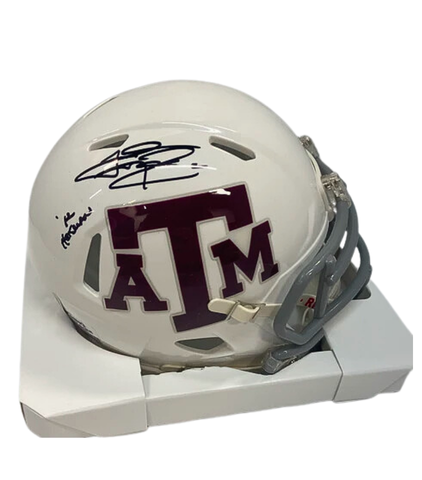 atm football helmet Johnny Manziel Autographed Texas A&M "'12 Heisman" White Mini Football – Legends Memorabilia Collection