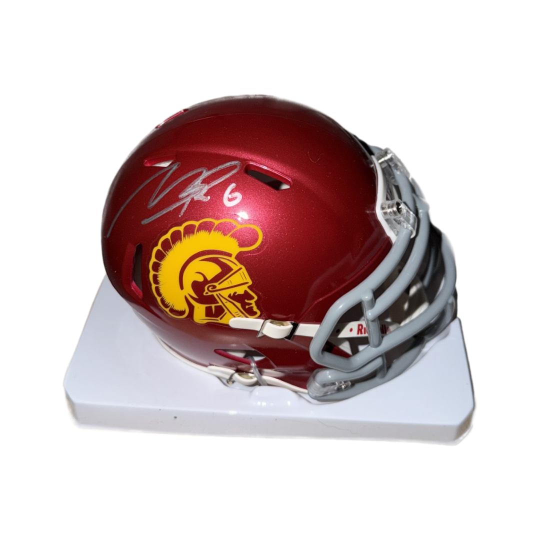 Makai Lemon Autographed Maroon USC Mini Helmet – Legends Memorabilia Collection
