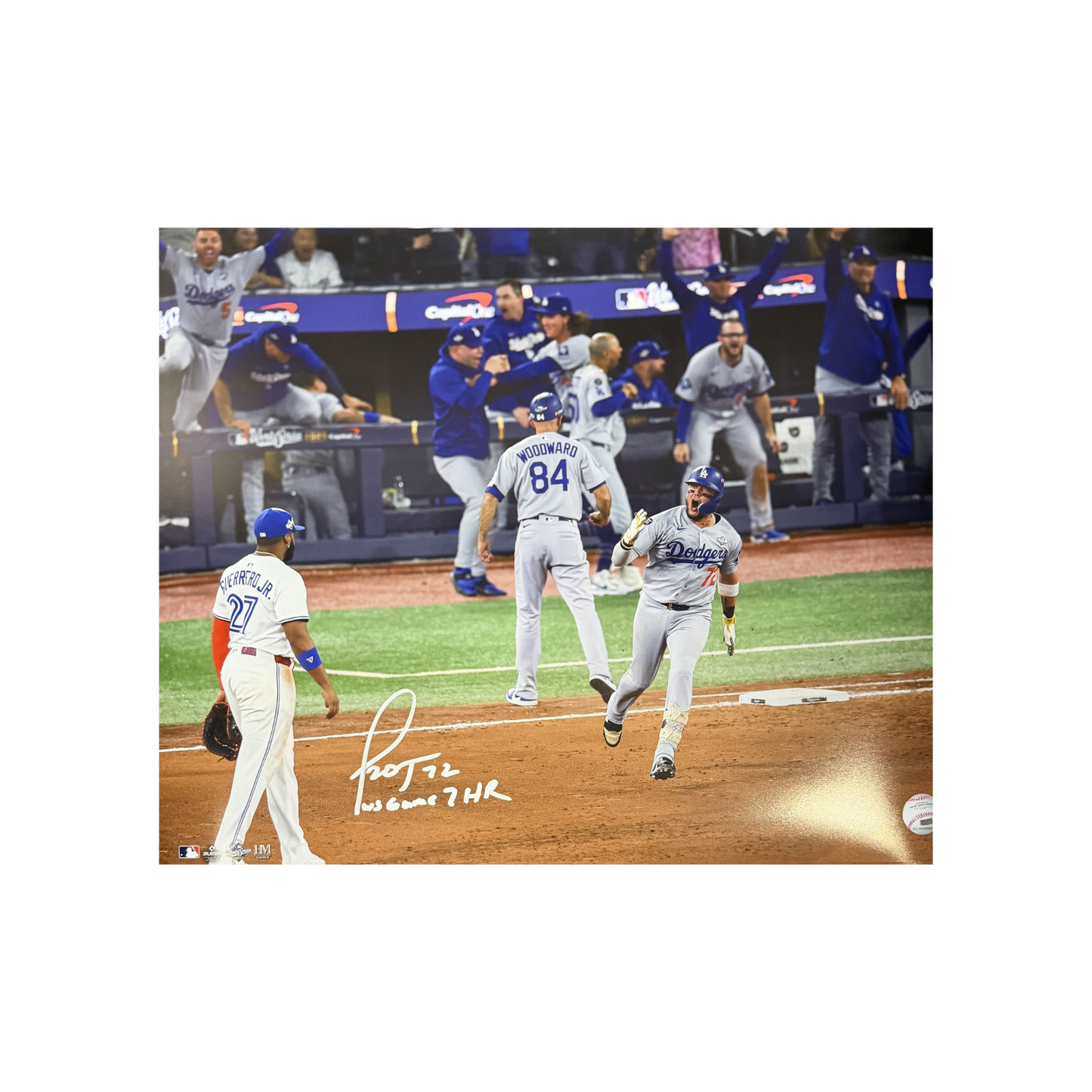 Miguel Rojas Autographed "WS GAME 7 HR" Game 7 Homerun Celebration 16x20