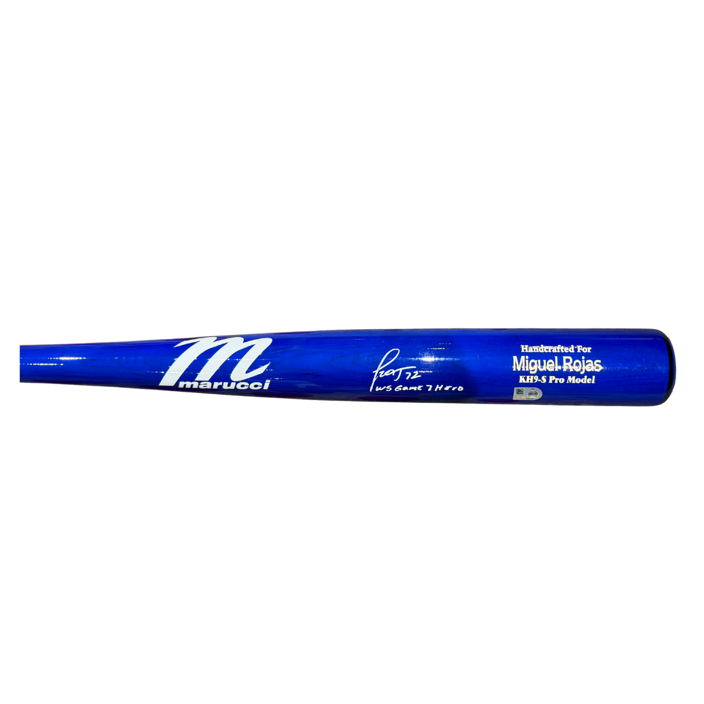 Miguel Rojas Autographed "WS GAME 7 HERO" Blue Game Model Bat