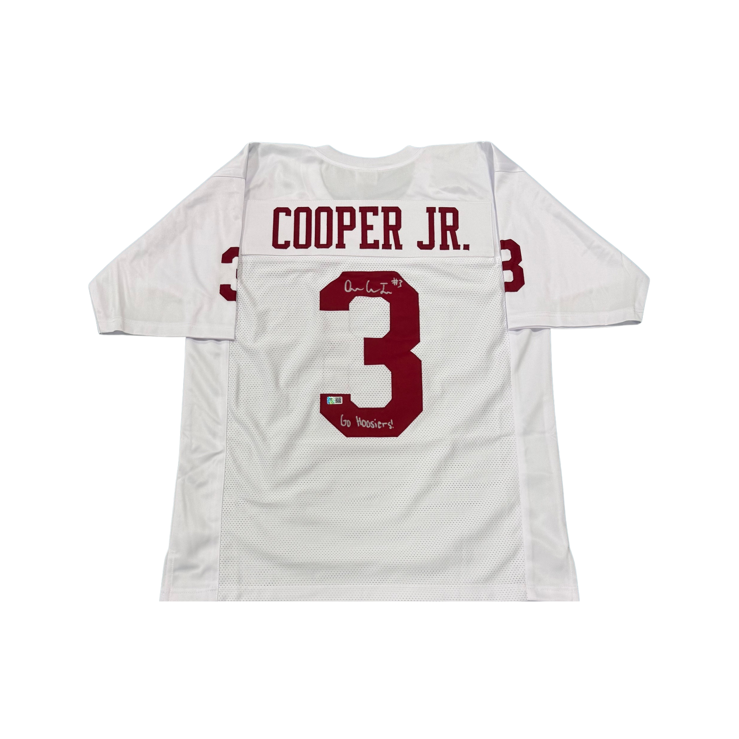 Omar Cooper Jr. Autographed "Go Hoosiers!" White Custom Jersey