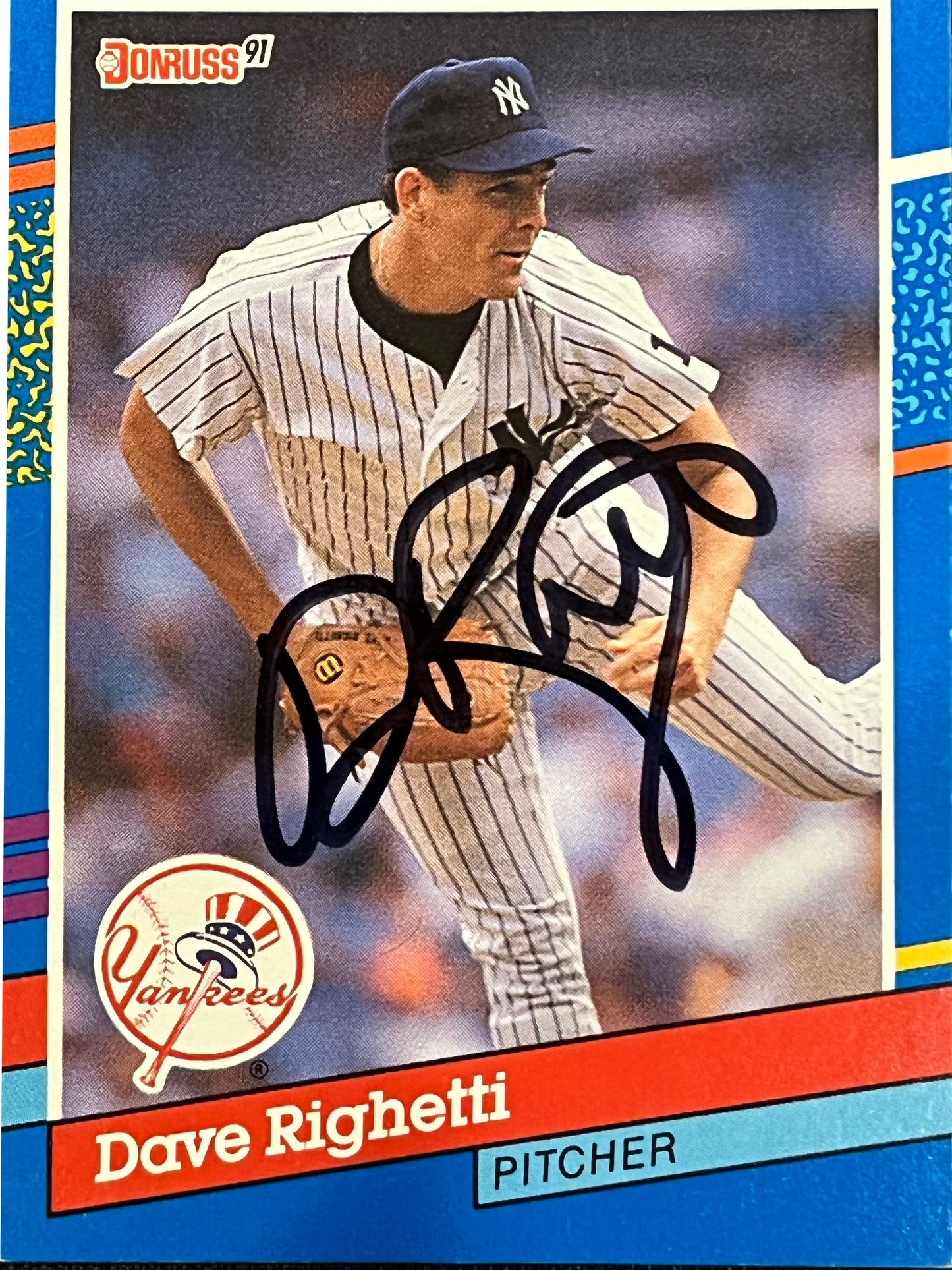 Dave Righetti 1991 Donruss Autographed Baseball Card - Player's Closet Project