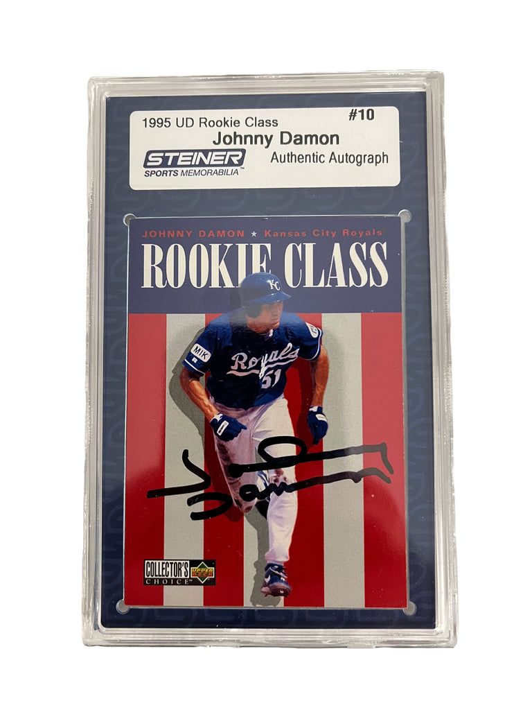 Johnny Damon 1995 UD Rookie Card Autographed Baseball Card - Player's