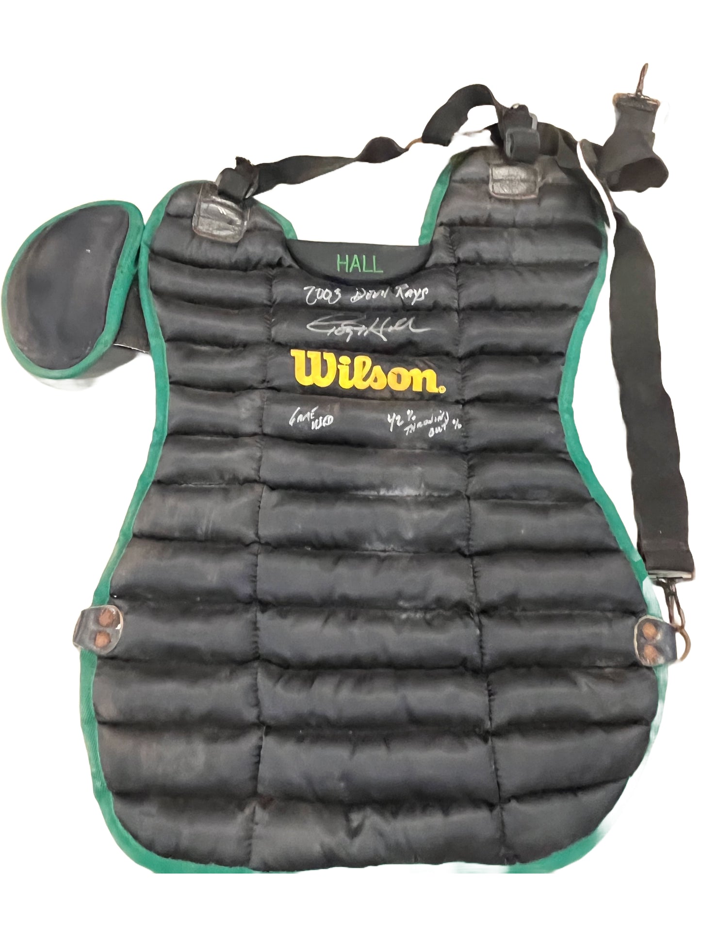 Toby Hall Autographed Game Used Chest Protector - Player's Closet Project