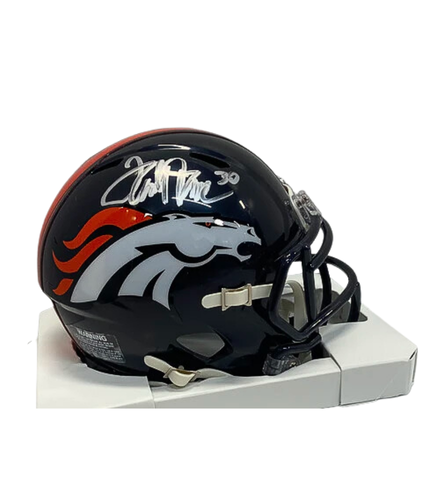 denver broncos mini football helmet super bowl Terrell Davis Autographed Denver Broncos Navy Mini Football Helmet – Legends Memorabilia Collection