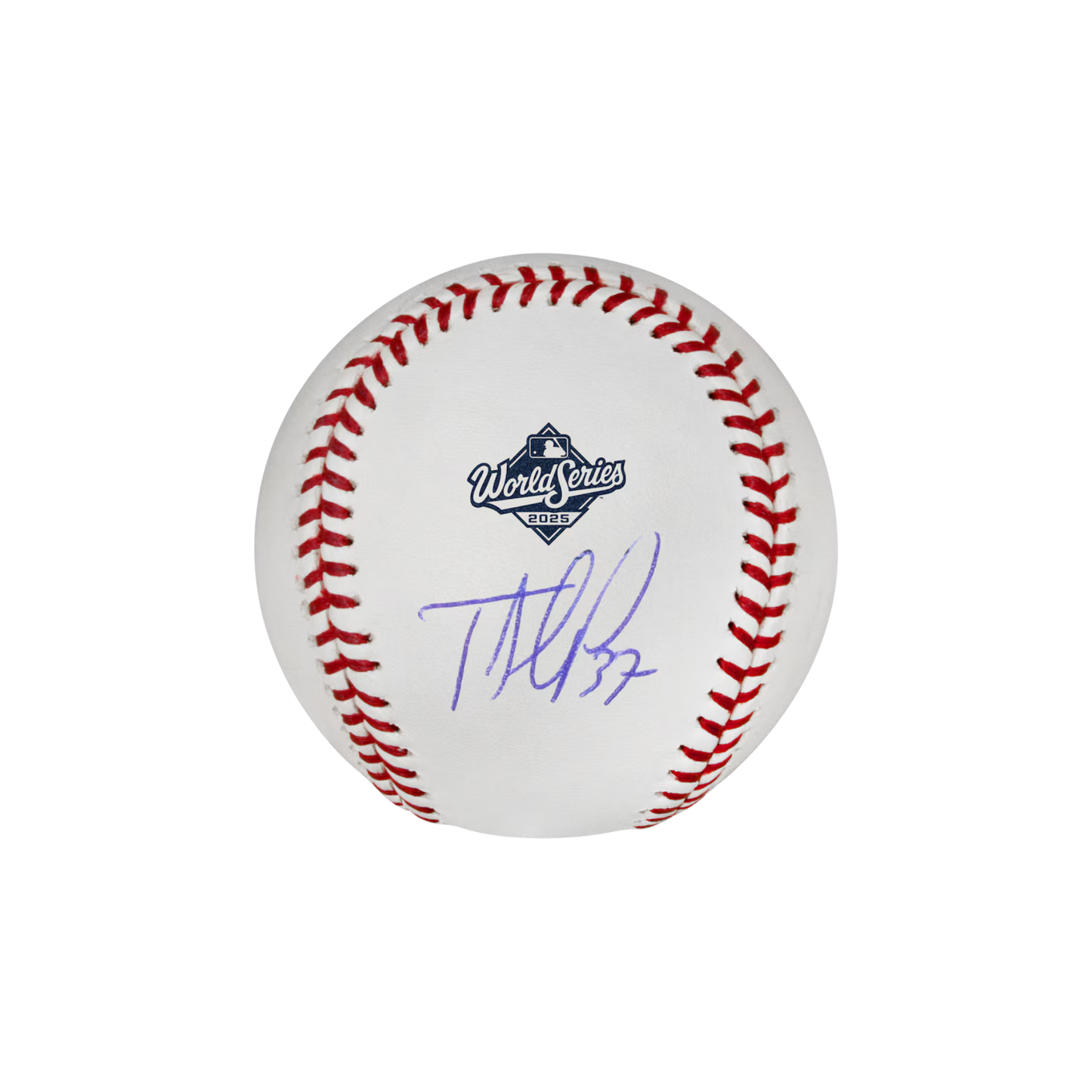 Teoscar Hernandez Los Angeles Dodgers Autographed 2025 MLB World Series Logo Baseball - (PRESALE)