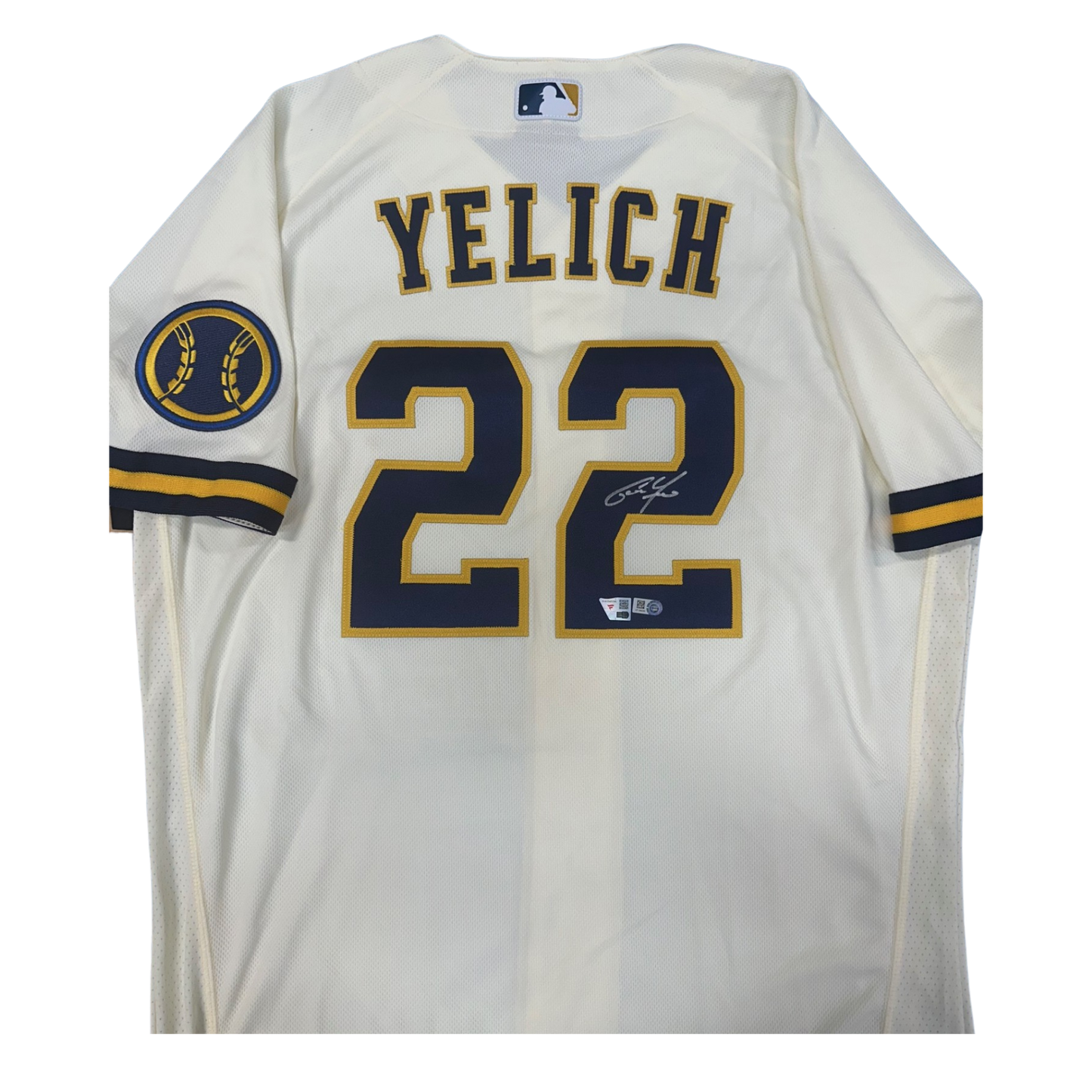 Christian Yelich Autographed Brewers Cream Authentic Jersey