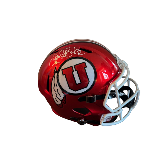 Jamal Anderson Autographed Utah Utes Red Full-Size Replica Helmet