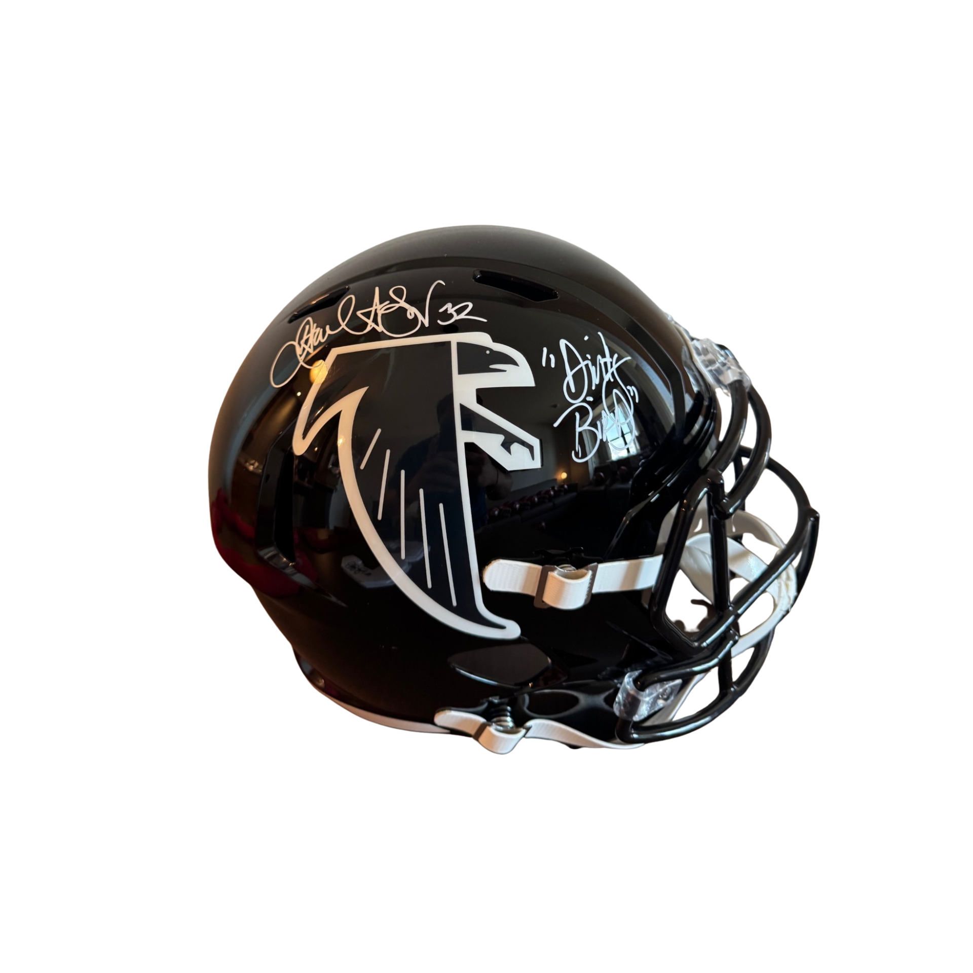 black football helmet with angel wings Michael Vick Signed Atlanta Falcons Speed Full-Size Replica Foot RSA stopping centerpiece Shadow XR Varsity