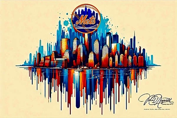 New York Mets Cityscape framed 16x20 - # of 100