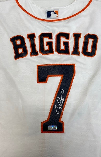 Craig Biggio Autographed HOF 15 & Framed Rainbow Astros Jersey