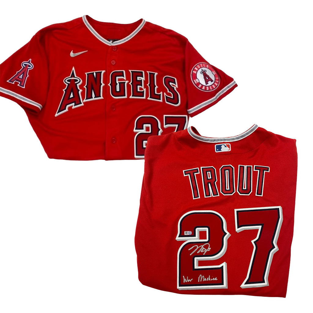 Mike Trout Autographed Full Name Authentic White Los Angeles Angels Jersey