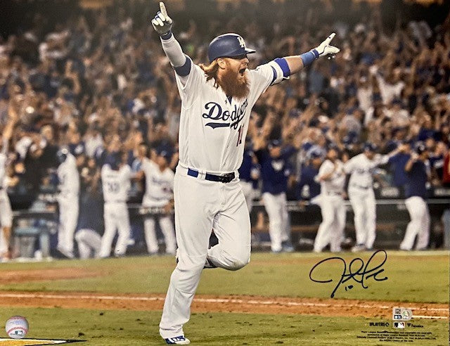 Justin Turner Autographed 16x20 - Walk Off Celebration