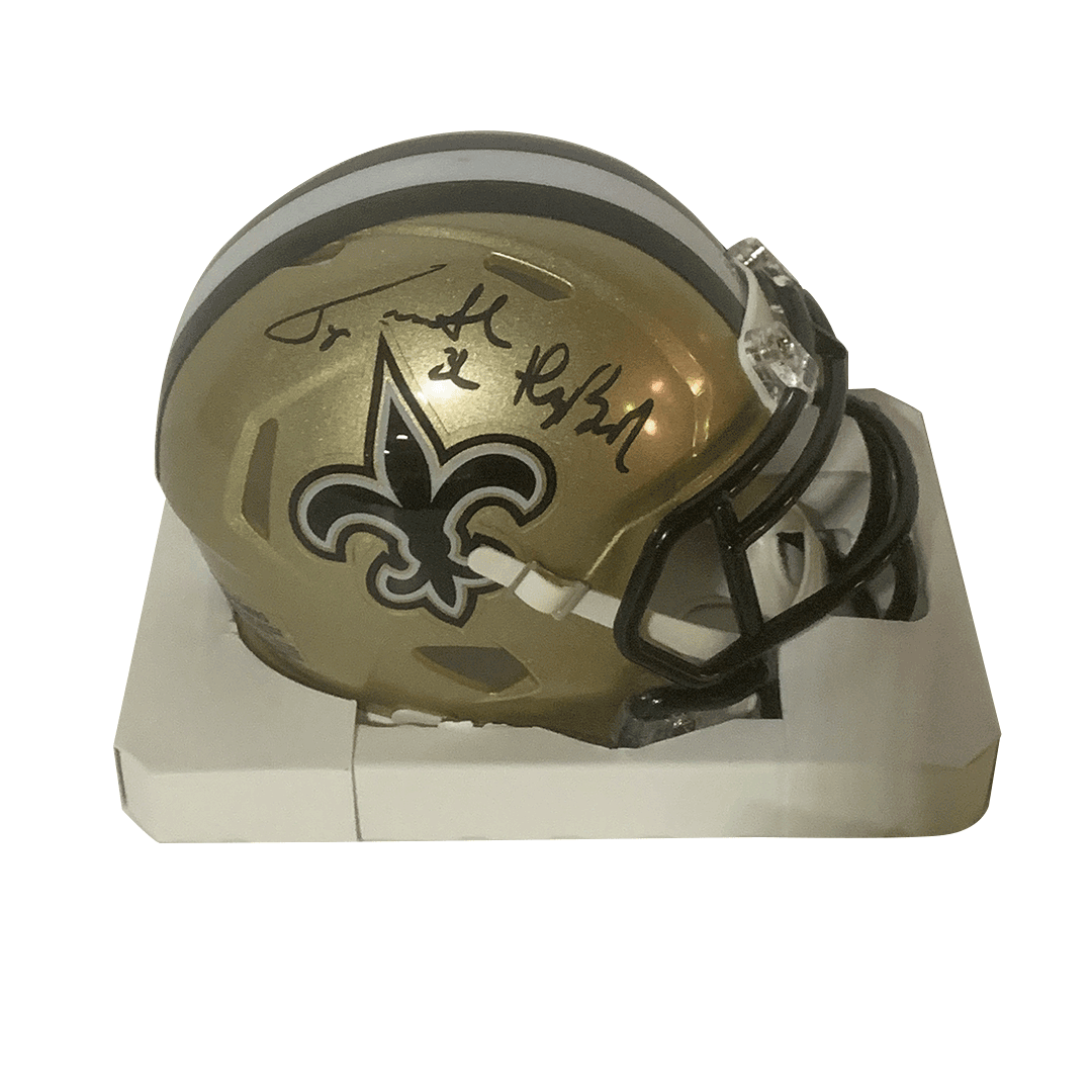 badger football helmet Tyrann Mathieu Autographed "Honey Badger" Saints Mini Helmet – Legends Memorabilia Collection