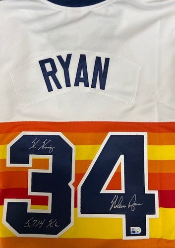 Legends Memorabilia Collection Nolan Ryan Autographed K King / 5,714 K's Mitchell & Ness Astros Jersey