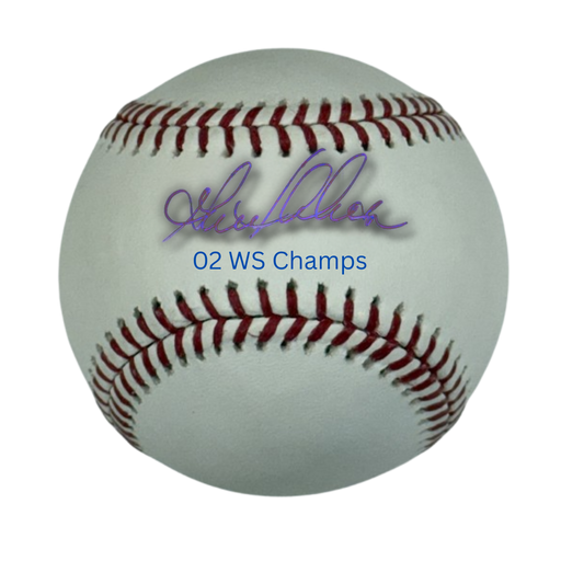 Garret Anderson Autographed "02 WS Champs" Baseball