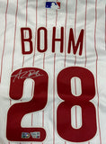 Alec Bohm Autographed Phillies White Nike Authentic Jersey