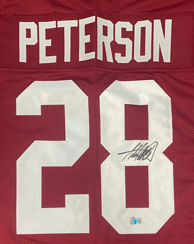 Adrian Peterson Autographed Crimson Custom Jersey