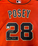 Buster Posey Autographed "10 NL ROY" Orange Giants Replica Jersey