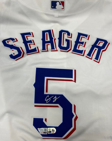 Corey Seager Autographed Rangers White Nike Replica Jersey