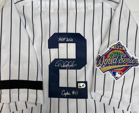 Derek Jeter Autographed "HOF 2020 / Captain #11" Yankees Authentic Mitchell & Ness Jersey w/ 1996 World Series Patch