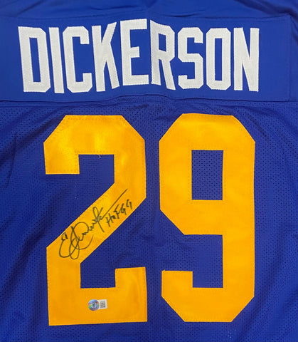 Eric Dickerson Autographed Blue Custom Jersey
