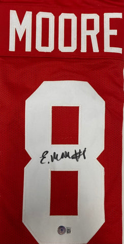 Elijah Moore Autographed Ole Miss Red Custom Jersey