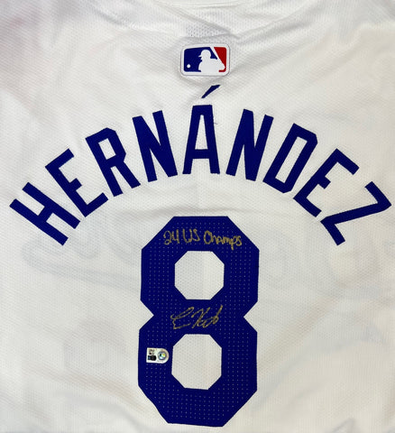 Kiké Hernandez Autographed "24 WS Champs" Dodgers Authentic Jersey