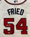 Max Fried Autographed Braves White Nike Replica Jersey