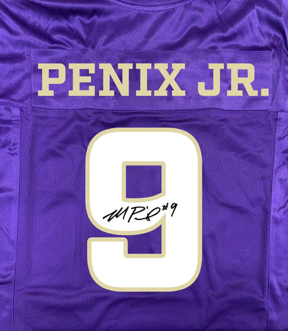 Michael Penix Jr. Autographed Purple & Gold Custom Jersey (Presale)