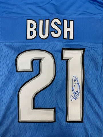 Reggie Bush Autographed Blue Detroit Custom Jersey