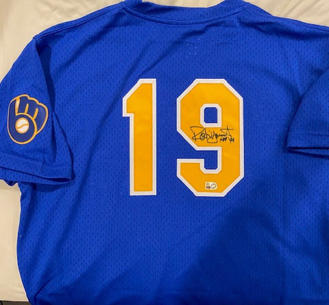 Robin Yount Autographed "HOF 99" Brewers Mitchell & Ness Batting Practice Jersey