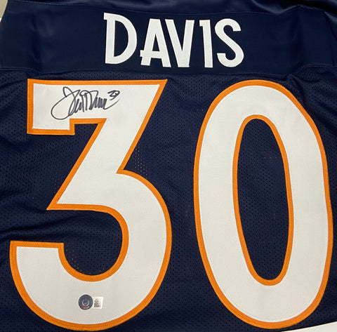 Terrell Davis Autographed Broncos Navy Custom Jersey