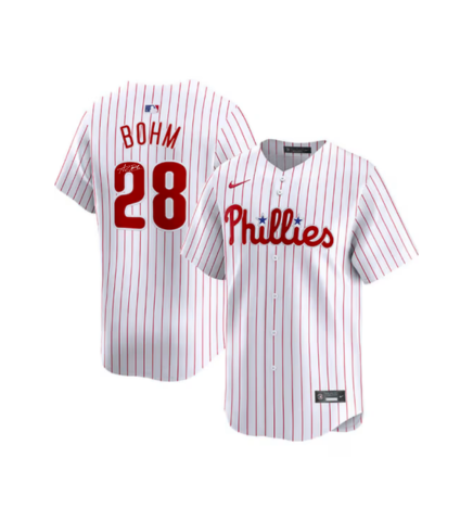 Alec Bohm Autographed Phillies White Nike Authentic Jersey