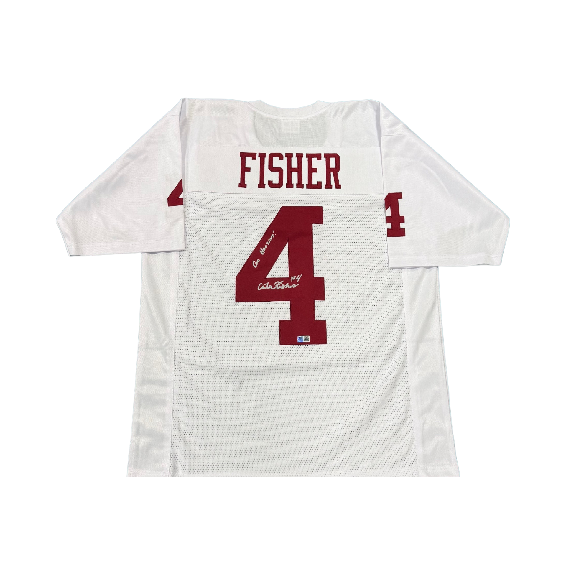 Aiden Fisher Autographed "Go Hoosiers!" White Custom Jersey