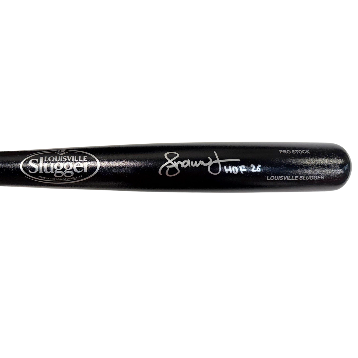 Andruw Jones Autographed "HOF 26" Black Louisville Slugger Bat