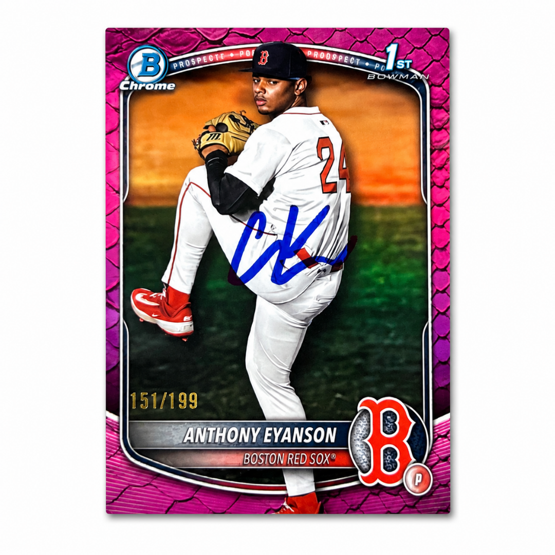 Anthony Eyanson Autographed 1st Bowman Chrome Fuchsia Reptilian 151/199 Baseball Card