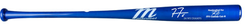 Freddie Freeman Autographed "24 WS Champs" Blue Game Model Bat