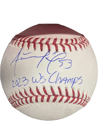 Adolis Garcia Autographed "2023 WS Champs" Baseball