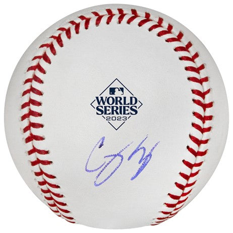 Corey Seager Autographed 2023 World Series Logo Baseball - Presale
