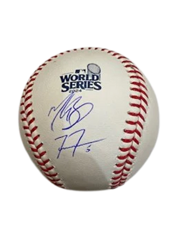 Freddie Freeman & Mookie Betts Dual Autographed 2024 WS Logo Baseball