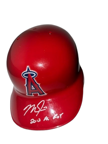 Mike Trout Autographed "2012 AL ROY" Angels Batting Helmet DAMAGED