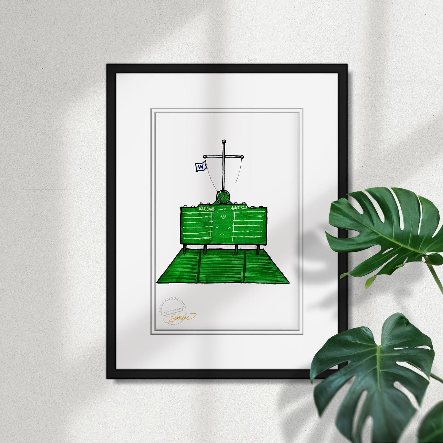 Wrigley Field Ink Sketch Limited Edition Art Print
