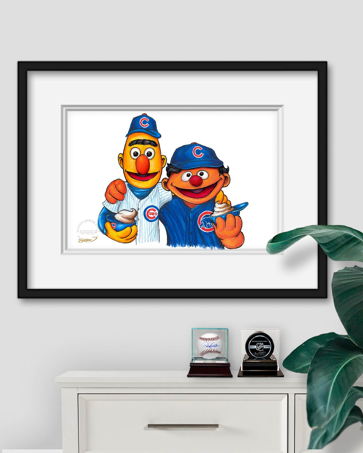 c Bert and Ernie x MLB Cubs Limited Edition Art Print