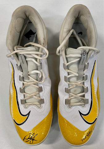 Paul Skenes Autographed Inscribed "2024 GU" Cleats - Yellow/White