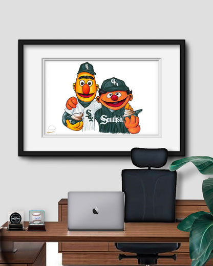 Bert and Ernie x MLB White Sox Limited Edition Art Print